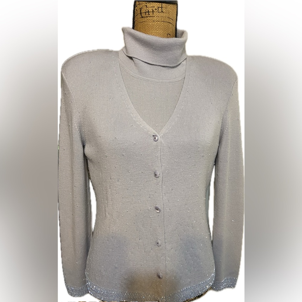 Elegant Sz SP Women's Beaded Sweater Set
